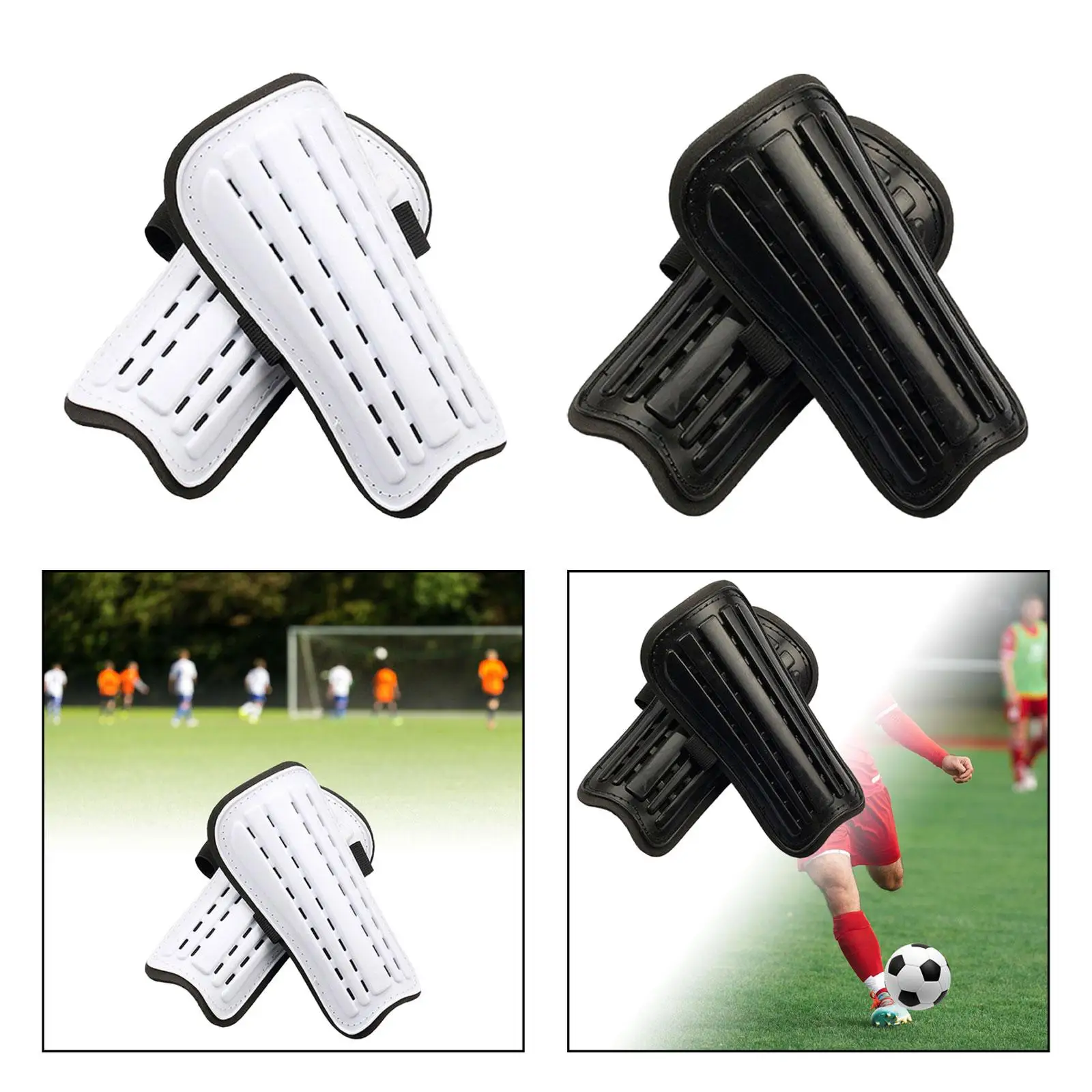 واقيات ساق كرة القدم الفاخرة للبالغين - خفيفة الوزن وحماية الساق