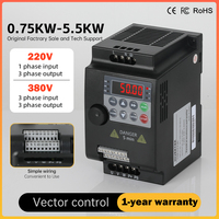220V 1-3PH 380V 3-3PH Economical VFD Inverter Variable  Drive Converter 0.75KW/1.5KW/2.2KW/4KW/5.5KW Motor Speed Controller