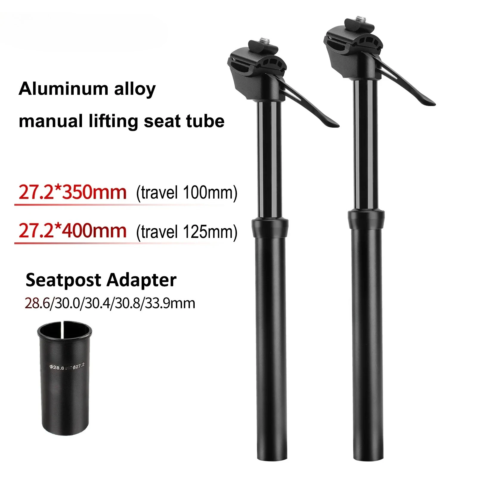 Hand-Operated Dropper Seatpost 27.2-33.9mm 100/125mm Travel Hydraulic