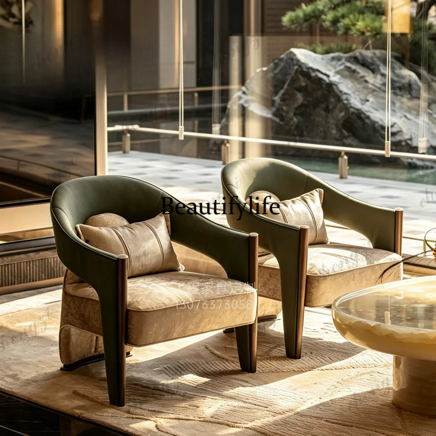 C178 Light luxury sales office Reception area Leisure chair Hotel lobby Club rest area Sofa chair Model room Single sofa