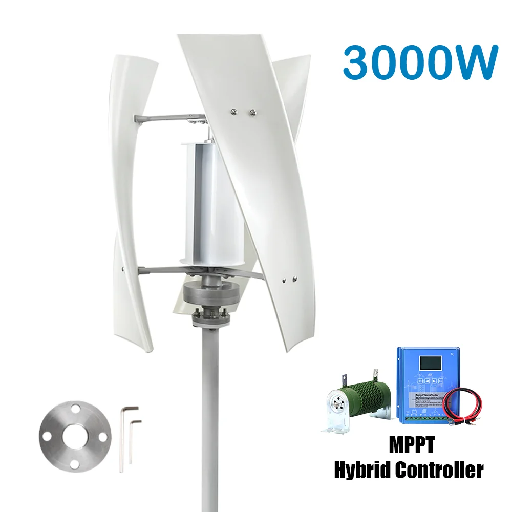 3000W Hoog Rendement Windturbine Off Grid Systeem 12V 24V 48V Uitgangsspanning 220V 230V 240V Huishoudapparaat Voeding Systeem
