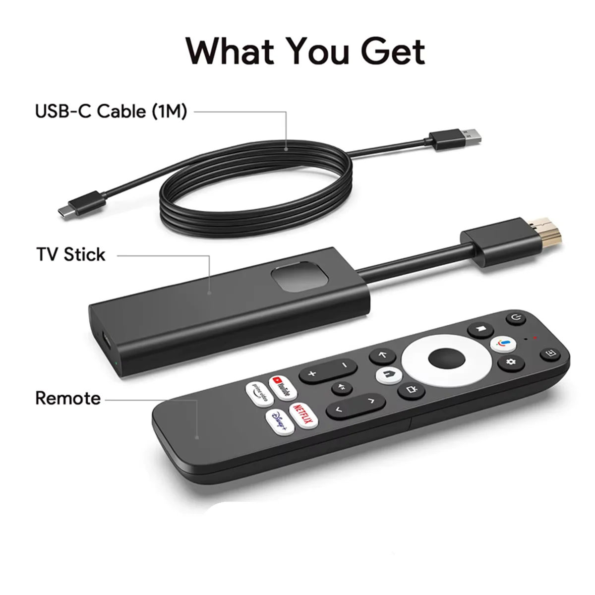 GD1 IPTV Android TV Stick Google Netflix Certified 4K Streaming Device HDR Dolby Audio All Over the Word Support Version Update