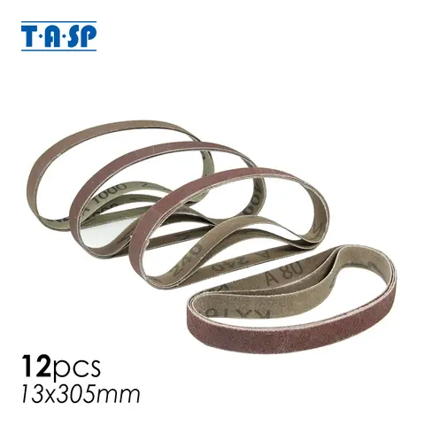 TASP 12pcs 13 x 305mm Abrasive Sanding Belt with Mixed Sanding Paper Grit 80~1000 for Work Sharp WSKTS-W 1/2x12" Knife Sharpener