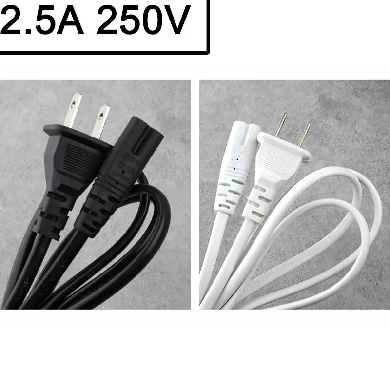 US Power Cable Cord IEC C7 2pin AC Extension Cable For Dell Laptop Charger Canon Epson Printer Radio Speaker PS4 XBOX LG Sony