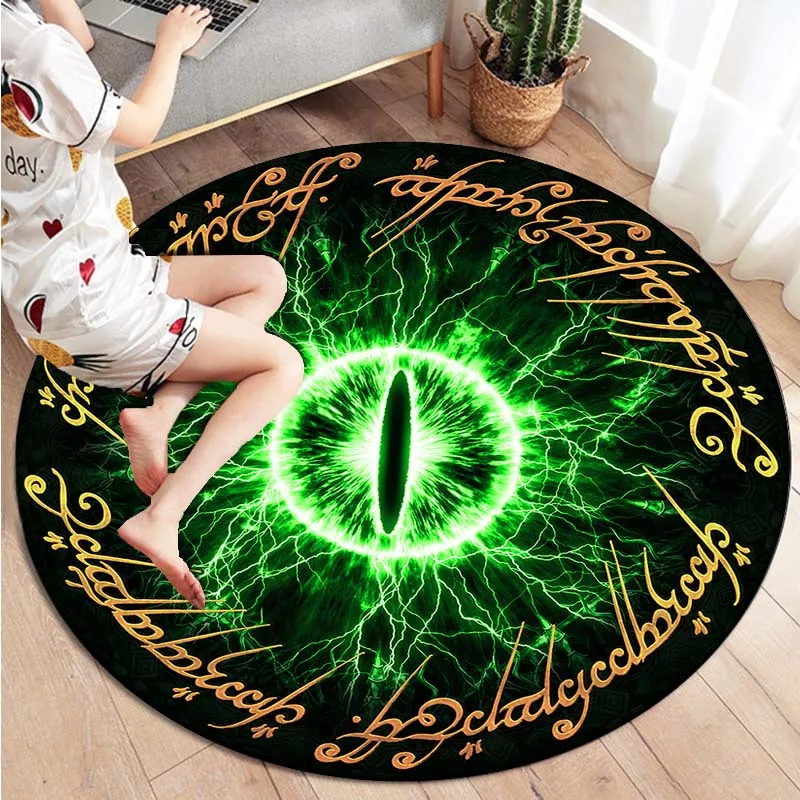 

Evil Eye Round Rug – Soft Non-Slip Washable Carpet for Living Room Bedroom Dining Bathroom Decor
