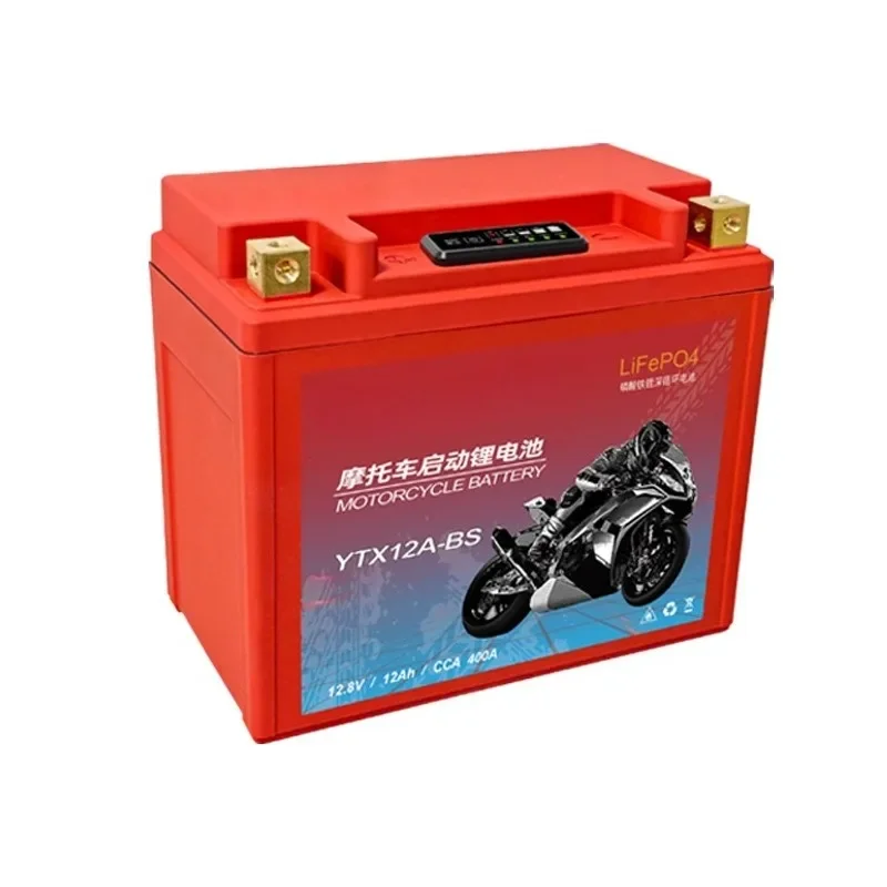 for Yamaha for Suzuki CCA 200A-400A Built in BMS Voltage Protection ATV 12.8V 4-20Ah LiFePO4 YTX14-BS Motorcycle Starter Battery