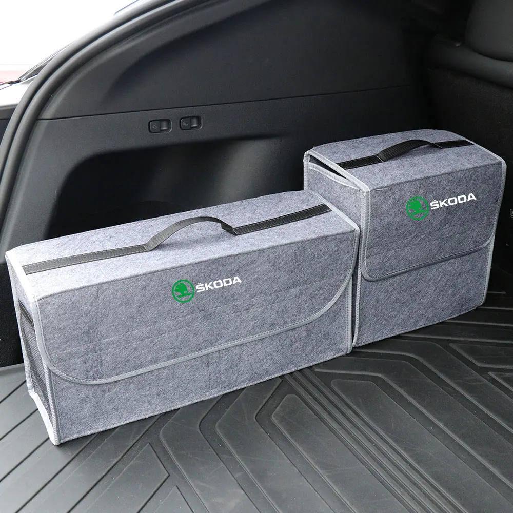 Car Trunk Storage Box Sundries Stowing Tidying Box For Skoda Octavia 3 2 A5 A7 Combi Visions Enyaq RS iV Deriv Kodiaq RS Deriv