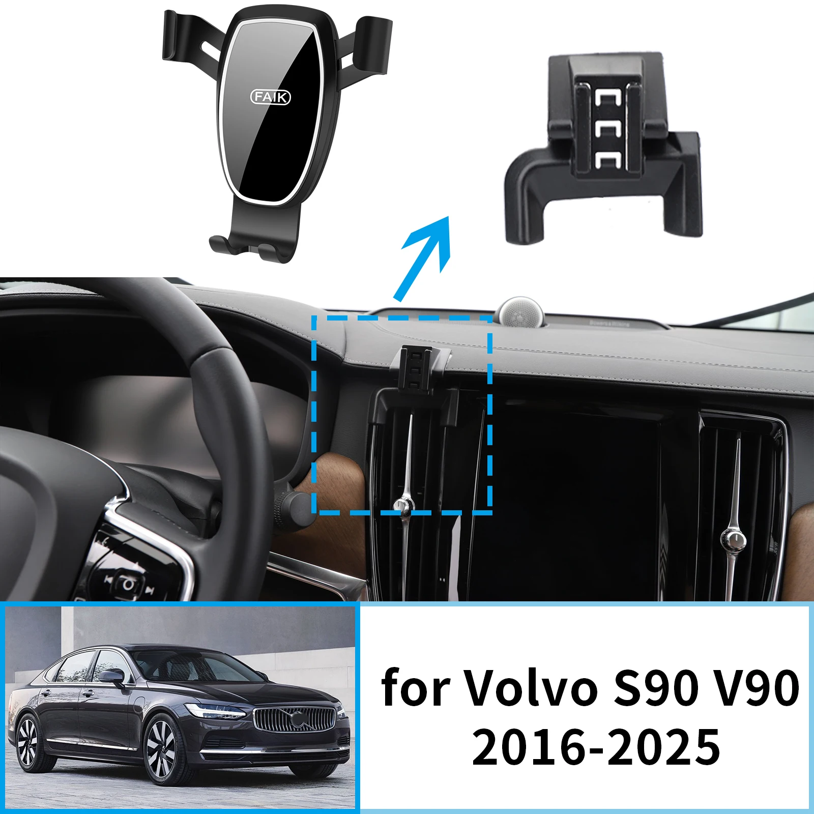 

Car Mobile Phone Holder for Volvo S90 V90 2016~2025 360 GPS Bracket Accessories Navigation Stand Auto