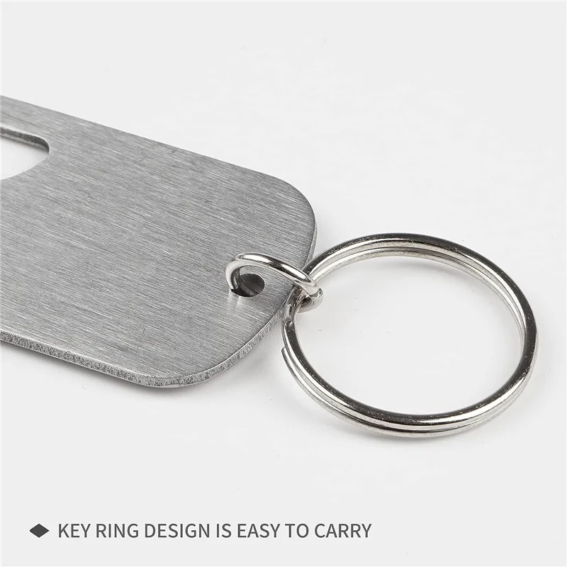 200Pcs/Lot Simple Stainless Steel Flat Speed Bottle Cap Opener With key ring Remover Beer Bottle Opener