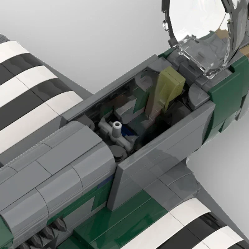 Moc Building Bricks Military Aircraft Model Hawker Typhoon Fighter Technology Modular Blocks Gift Christmas Toy DIY Set Assembly