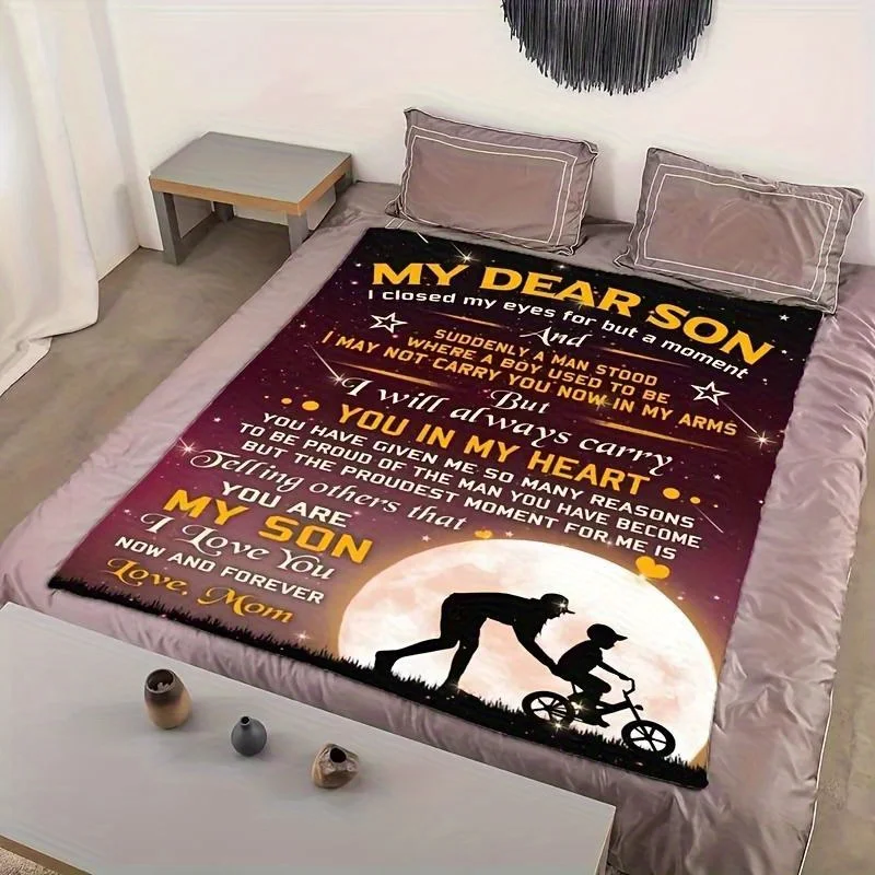 

1 Gentle and Comfortable Blanket, A Gift From A Mother To Her Son, A Warm and Comfortable Soft Blanket Suitable for Sofas, Beds