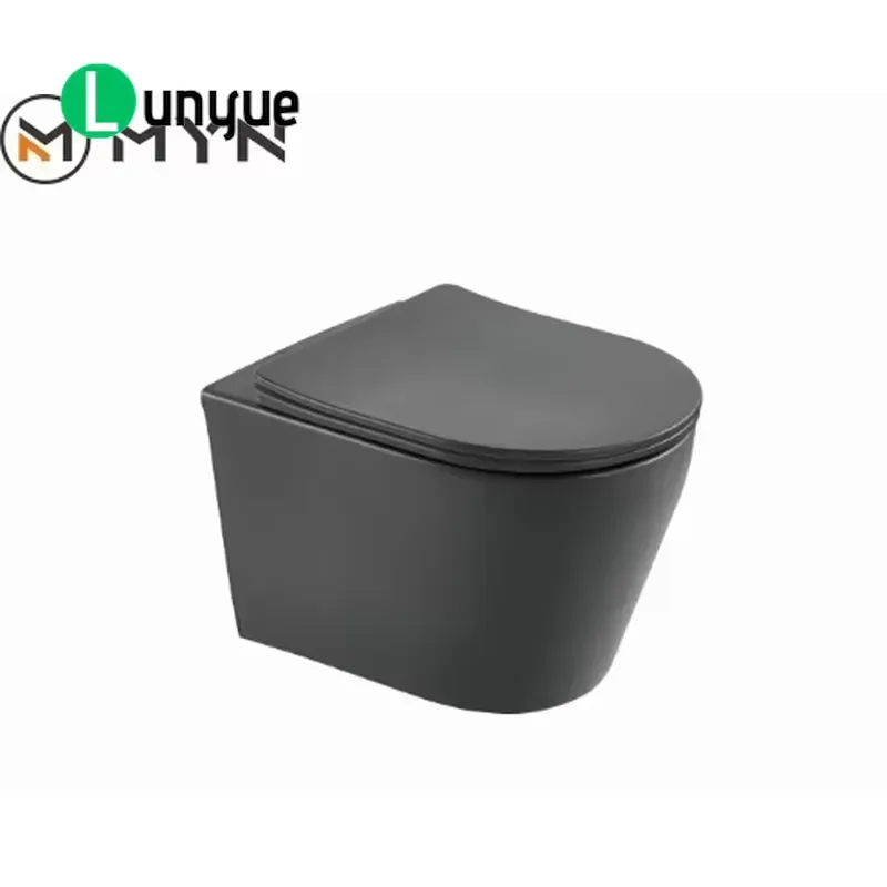 Modern Matte Black Ceramic Integrated Toilet Wall Hung Frameless Design with Concealed Tank Space Saving Bathroom Fixture