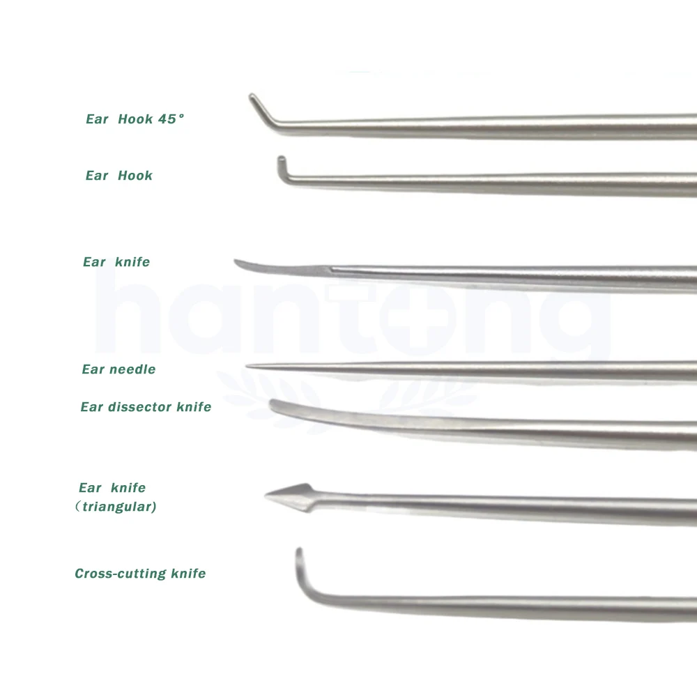 Ear curette needle hook dissector knife microscopic instrument middle ear surgical instrument  medical disinfectable otoscopic