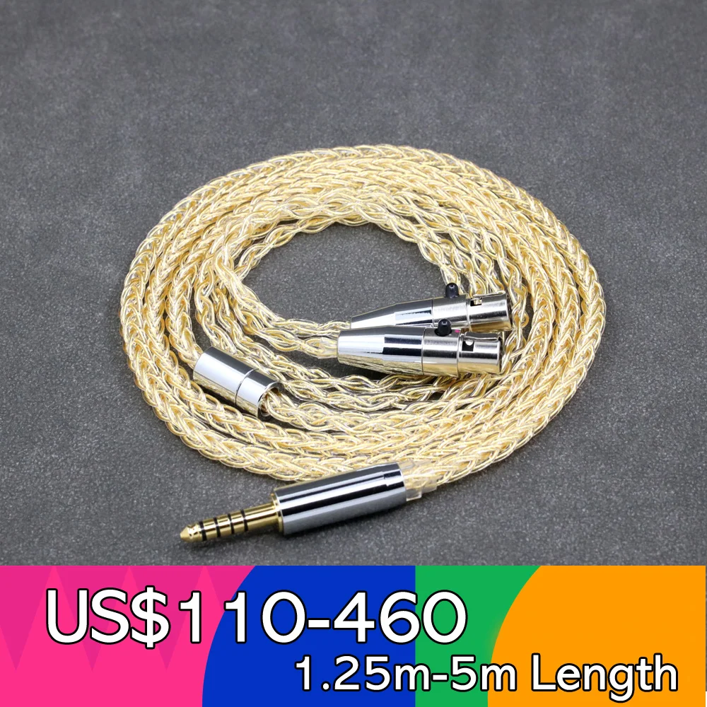 8 Core 99% 7n Pure Silver 24k Gold Plated Earphone Cable For Audeze LCD-3 LCD-2 LCD-X LCD-XC LCD-4z LCD-MX4 Headphone LN008436