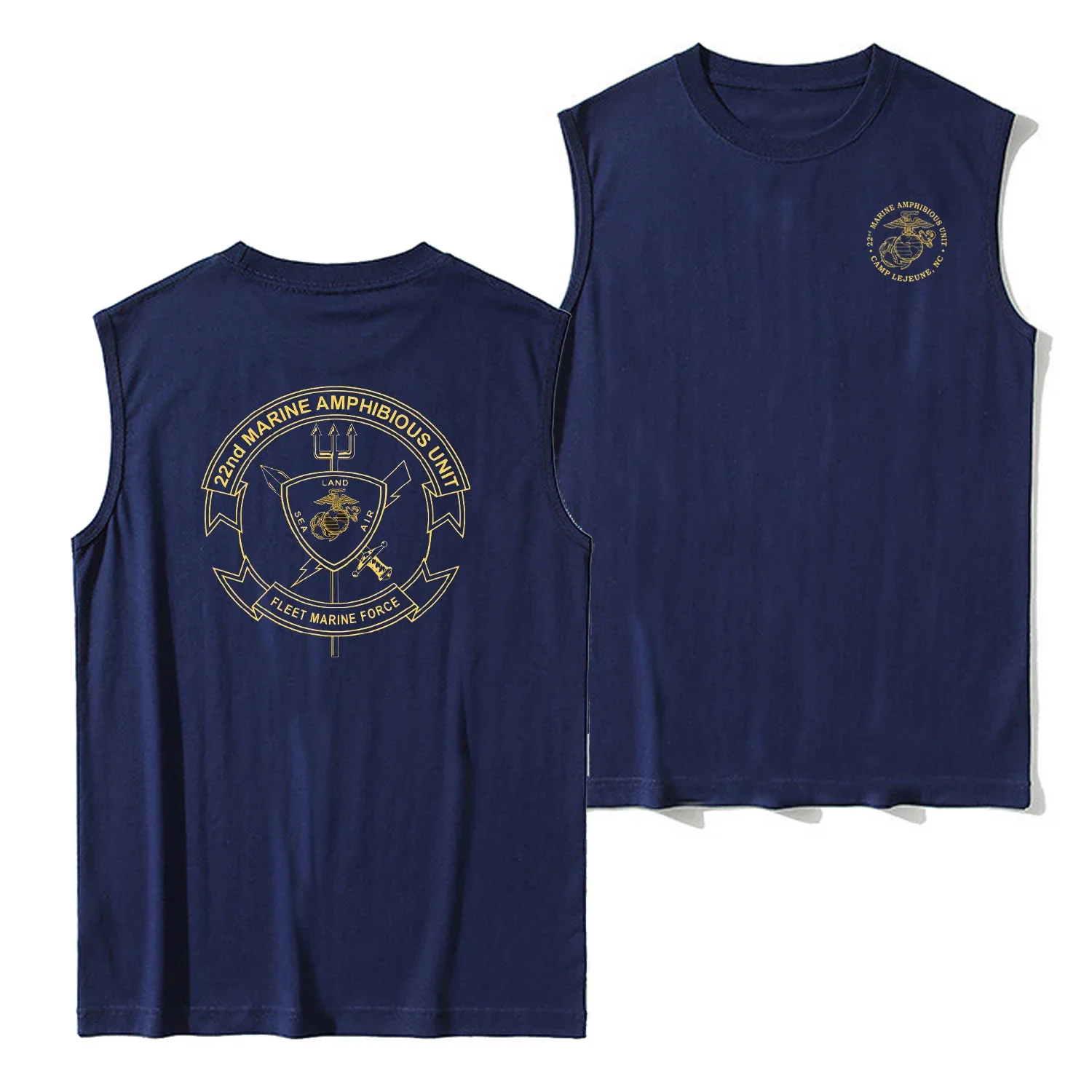 US Marine Corps 22nd Marine Amphibious Unit Vests 100% Cotton O-Neck Summer Casual Tank Top Mens Sleeveless Tee Streetwear