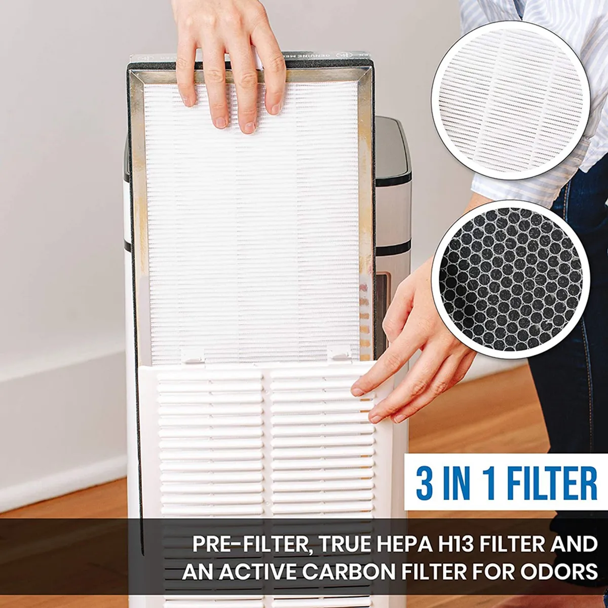 메디 에어 MA-40 MA-40A 및 MA-40B 공기 청정기 교체 필터, 3 단계 H13 HEPA 필터, 파트 ME-40 과 비교