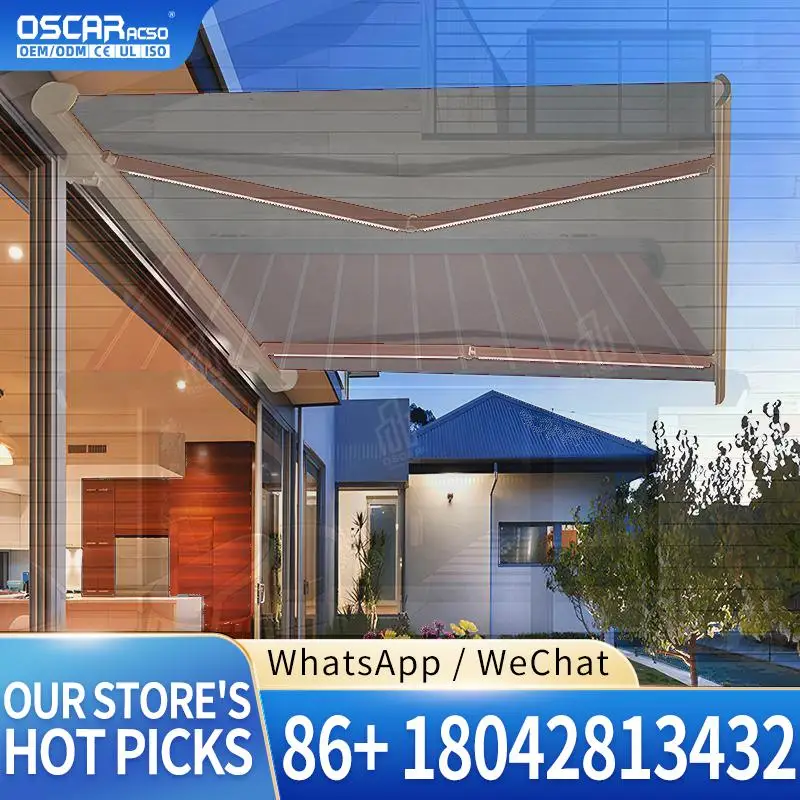 

Hot Selling Outdoor Retractable Full Cassette Sunshade Patio Canopy for Garden Beach Balcony Retractable Awning