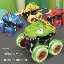 2 Pack Friction Powered Car Toys,Dinosaur Monster Pull Back Trucks for Kids,Stunt 360°Spin Off-Road Vehicle,Boys Girls Car Toys