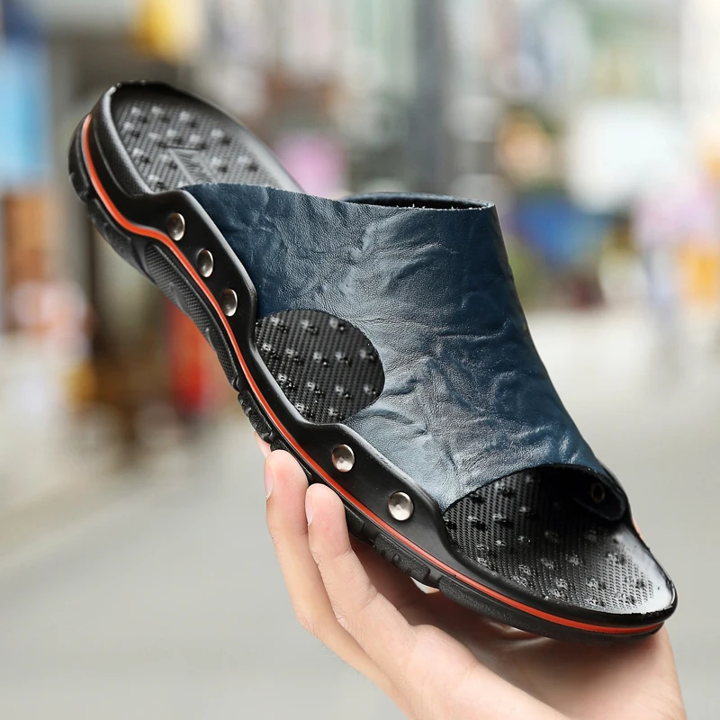 Men’s Leather Summer Slippers 4