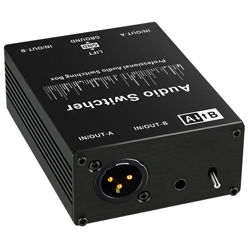 2-in-1-out 1-in-2-out XLR Passive Manual Audio Switcher Selector for Mic Mixer Sound Card Input Output Recording Gear