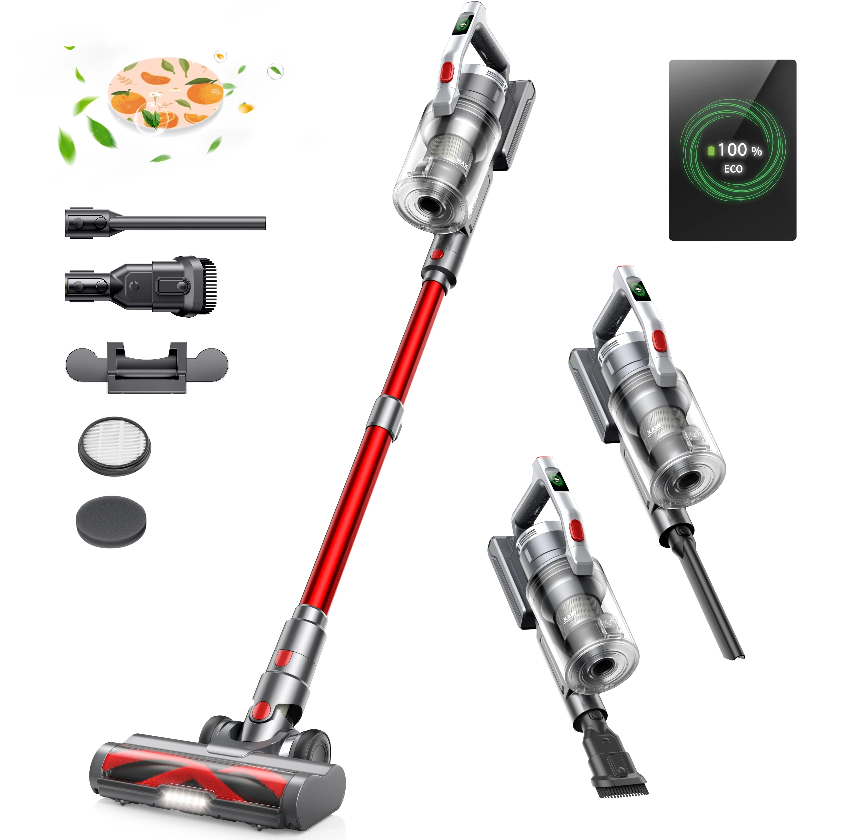 38000PA Cordless Vacuum Cleaner Handheld Smart Home Appliance 55 mins Runtime Removable Battery 500W Wireless