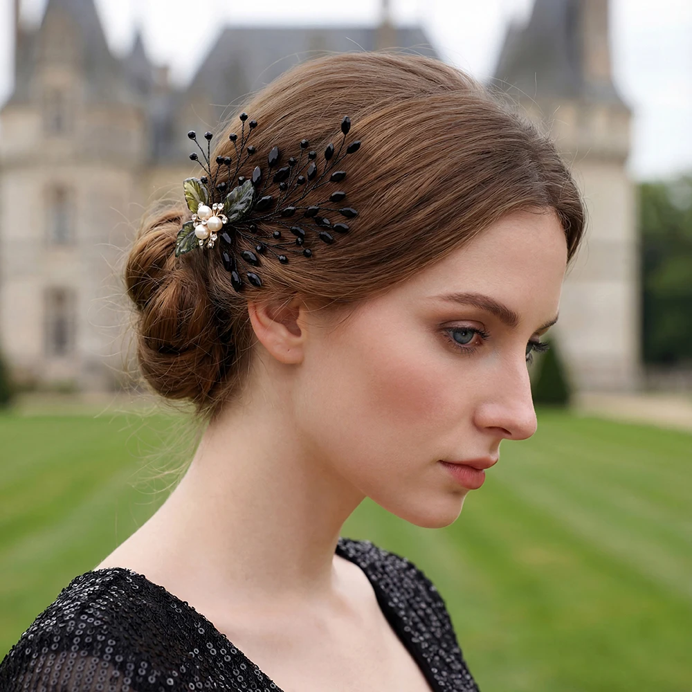 

Гребень для волос ручной работы с искусственным жемчугом и кристаллами, свадебный аксессуар для невесты и подружек невесты