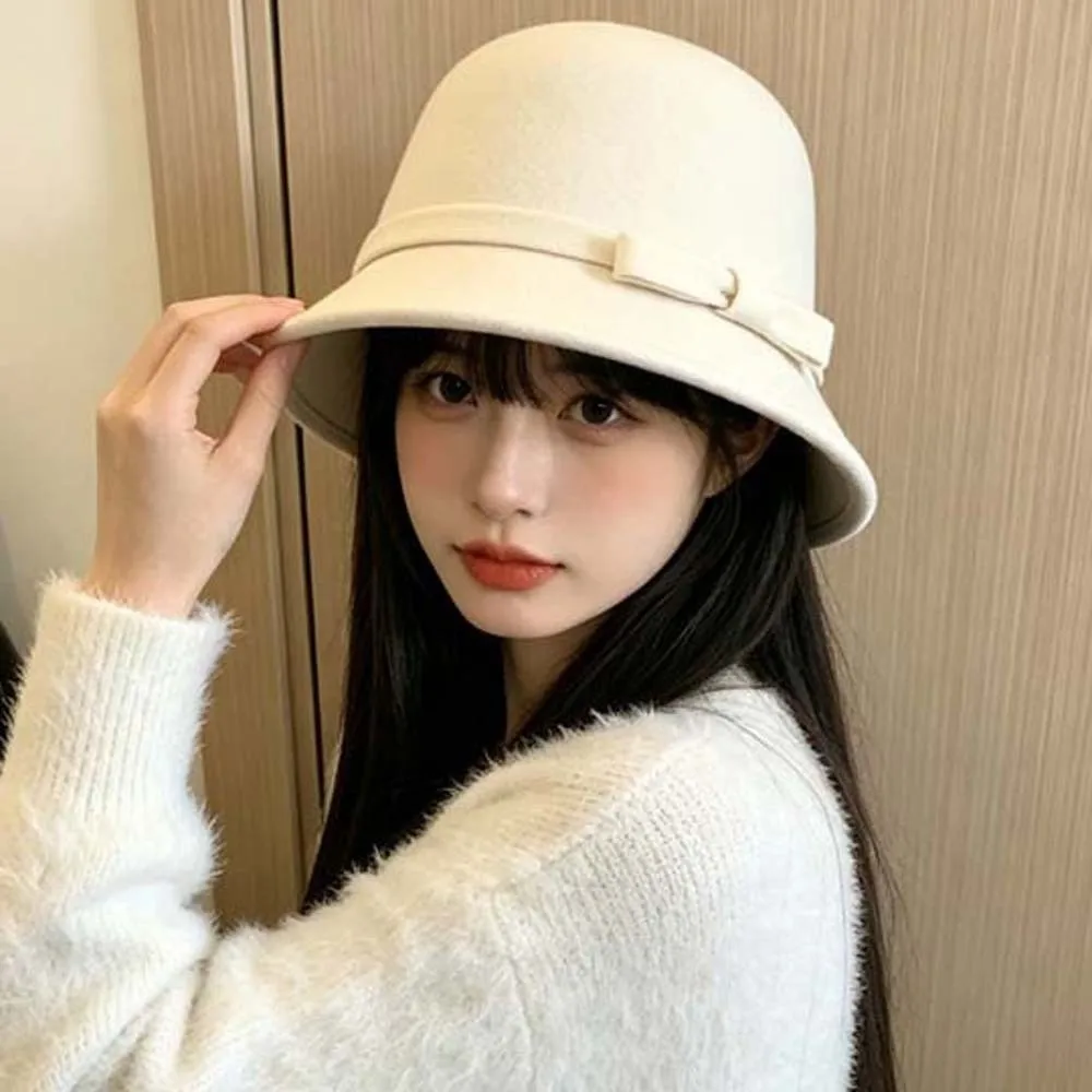 Koreanischer Wintermütze-Stil, warme Wollmütze, weicher Filzmütze, Retro-Klappmütze, einfarbig, schickes Design, Vintage-Fedora-Mütze, modische Damenmütze. – Detail 8