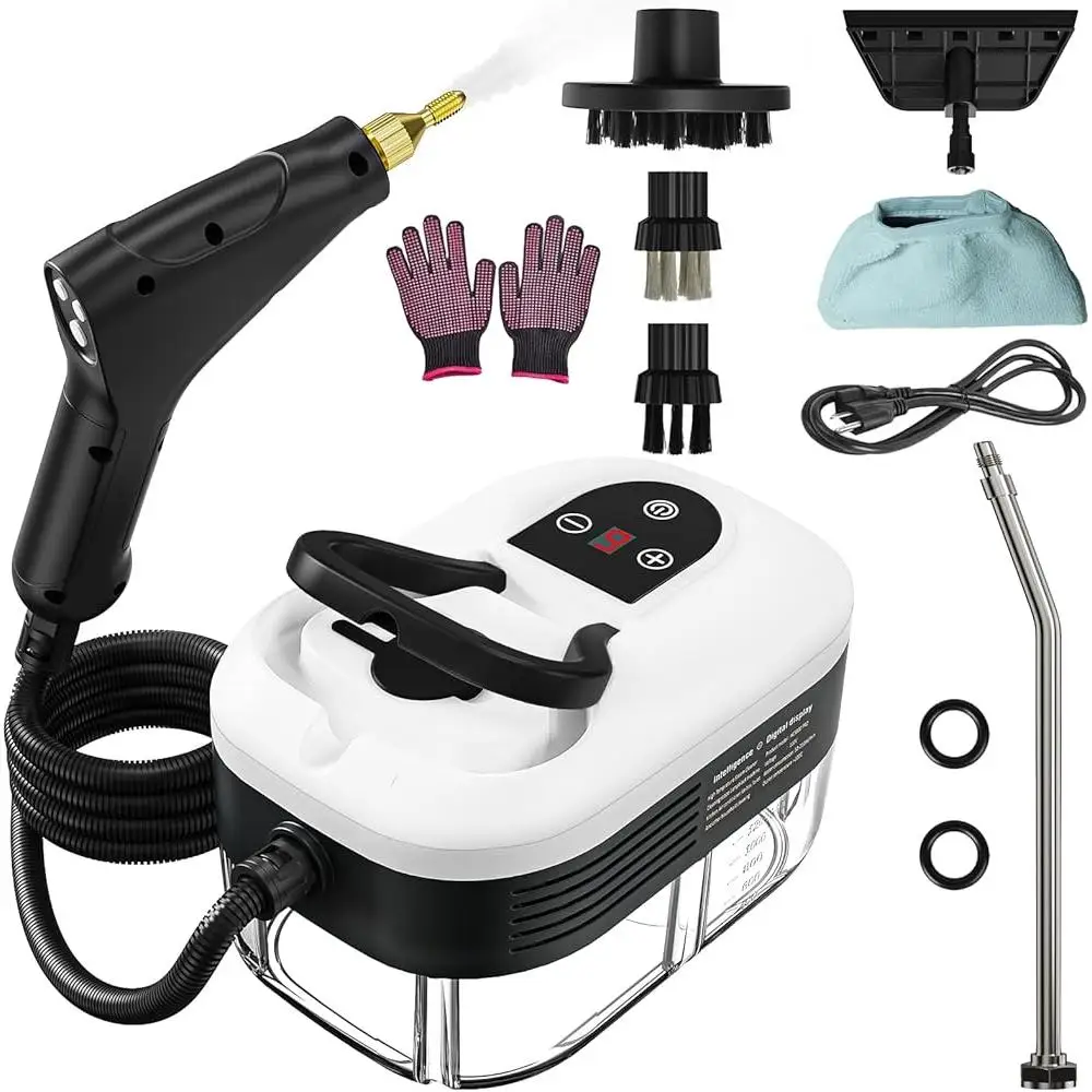 휴대용 스팀 청소기 2500W 휴대용 고압 청소기 빠른 가열 1.2L 물 탱크 6 레벨 조절 가능한 스팀 출력