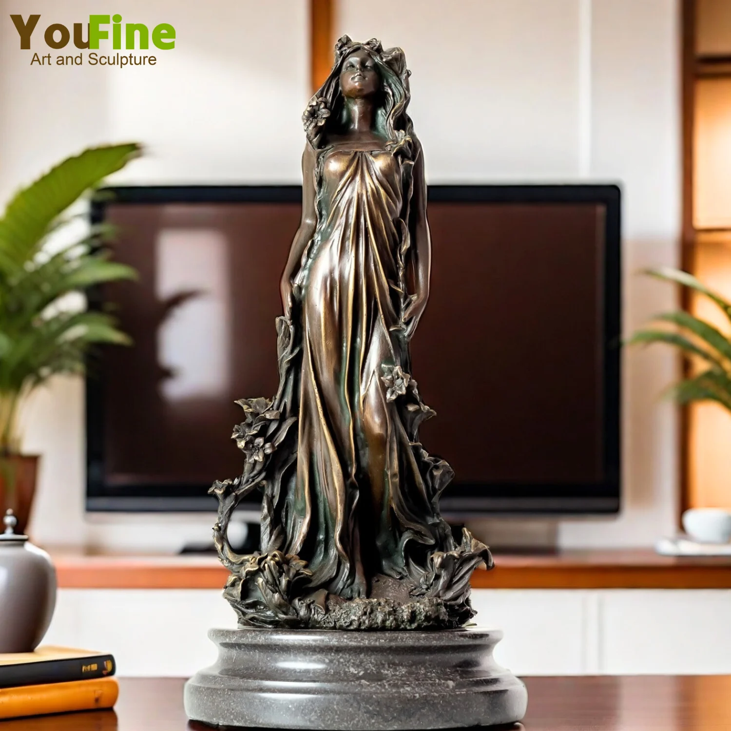 Bronze Aphrodite Sculpture Greek Myth Aphrodite Bronze Statue Goddess Of Love and Beauty Angel For Home Art Decor Ornament Gifts