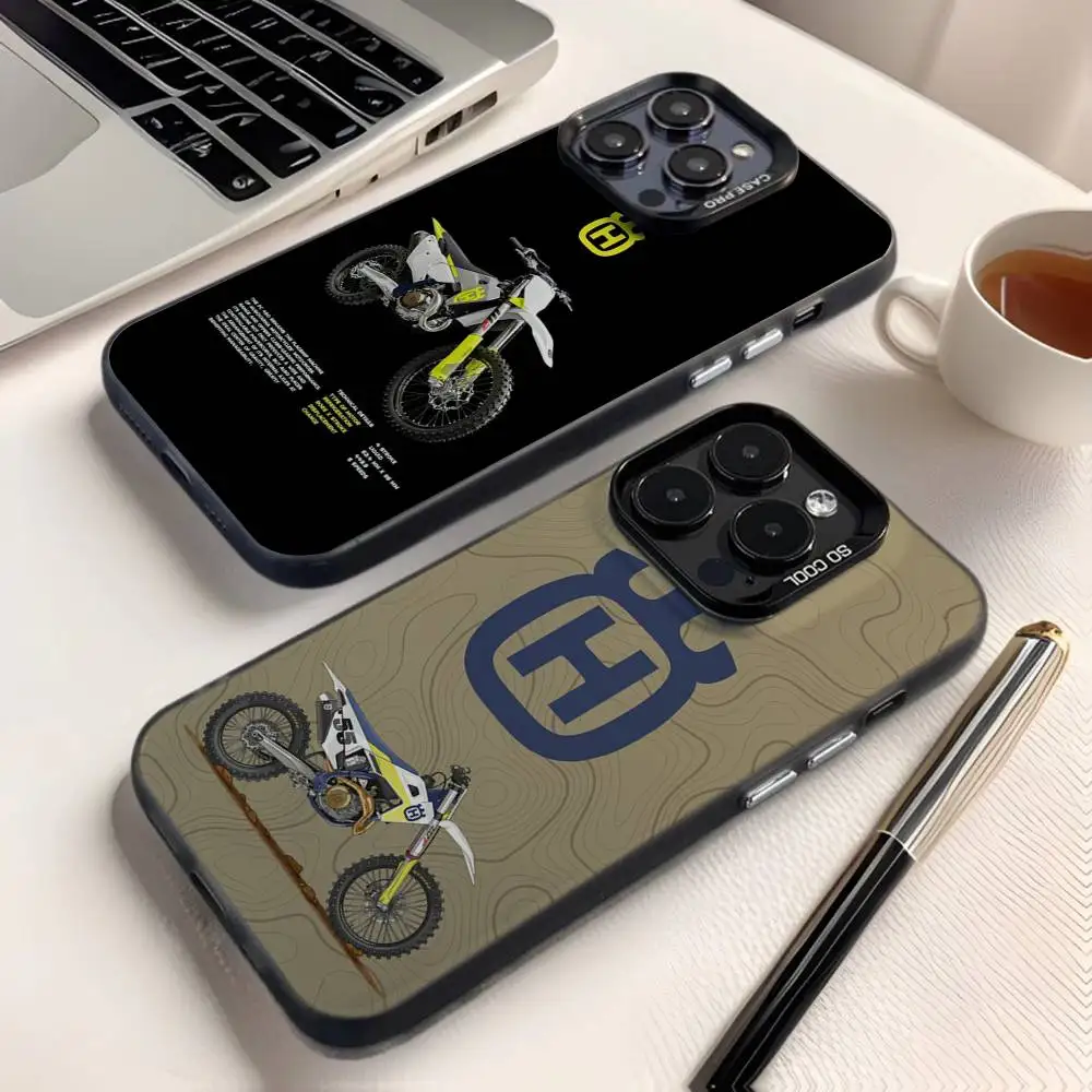 

H-husqvarnaES Phone Case IMD color silver shell For iPhone 17 16 15 14 13 12 11 Pro Max Plus