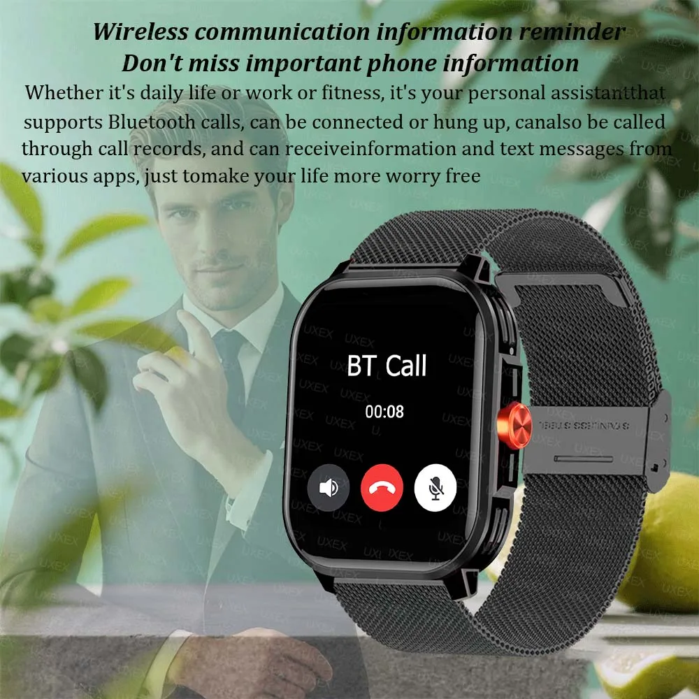 Homens fora smartwatch relógio 2.01 tela cheia presente de natal bluetooth chamada foto personalizada relógios esportivos de fitness para android ios