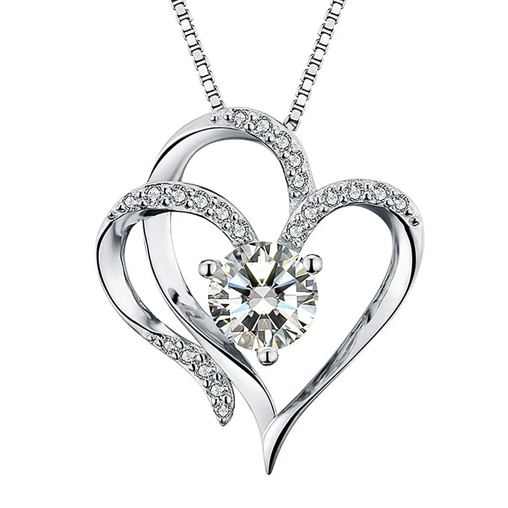 S925 Silver Heart Pendant Necklace for Women – Korean-Inspired Minimalist Clavicle Chain Featuring Electroplated Copper Base in