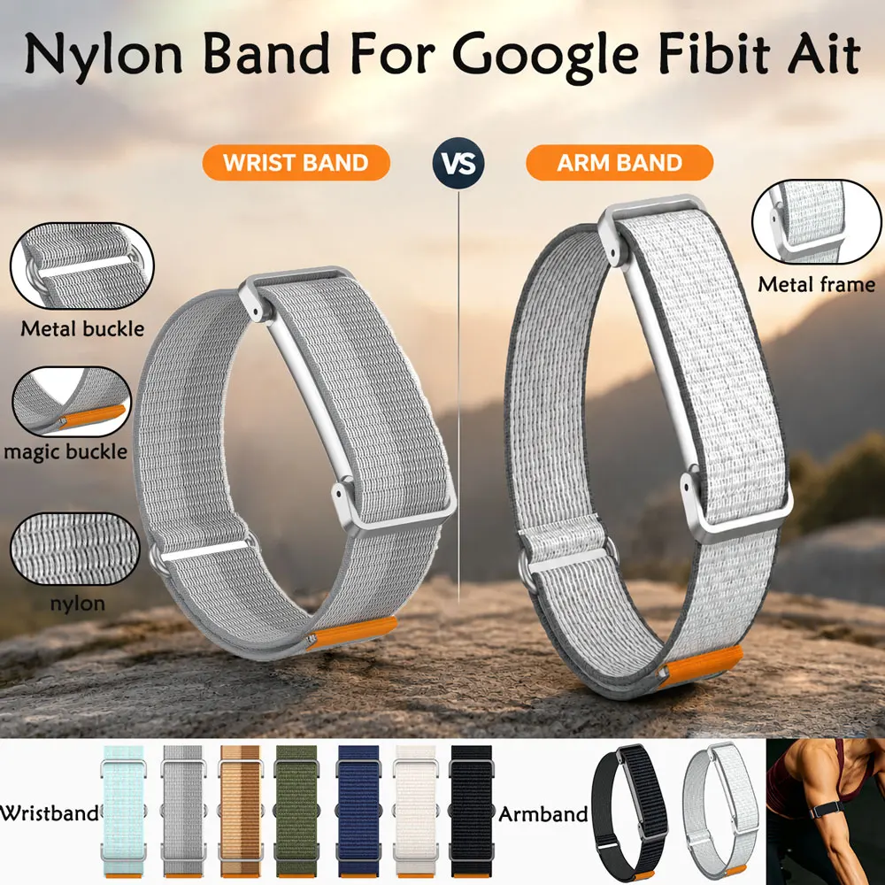 2 Stück Nylon-Arm-/Handgelenkband für Google Fitbit Air, leicht und hautfreundlich, als Ersatz für Google Fitbit Air Fitness Tracker