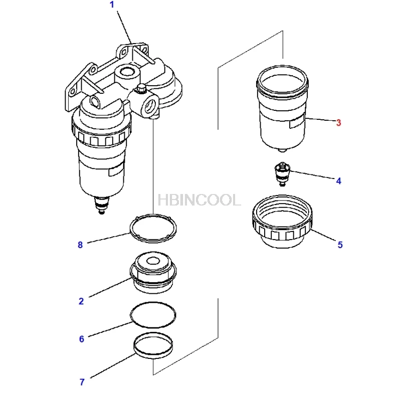 for Komatsu excavator accessories 6D140 6D170 oil-water separataor valve 600-311-5230 high quality excavator accessories