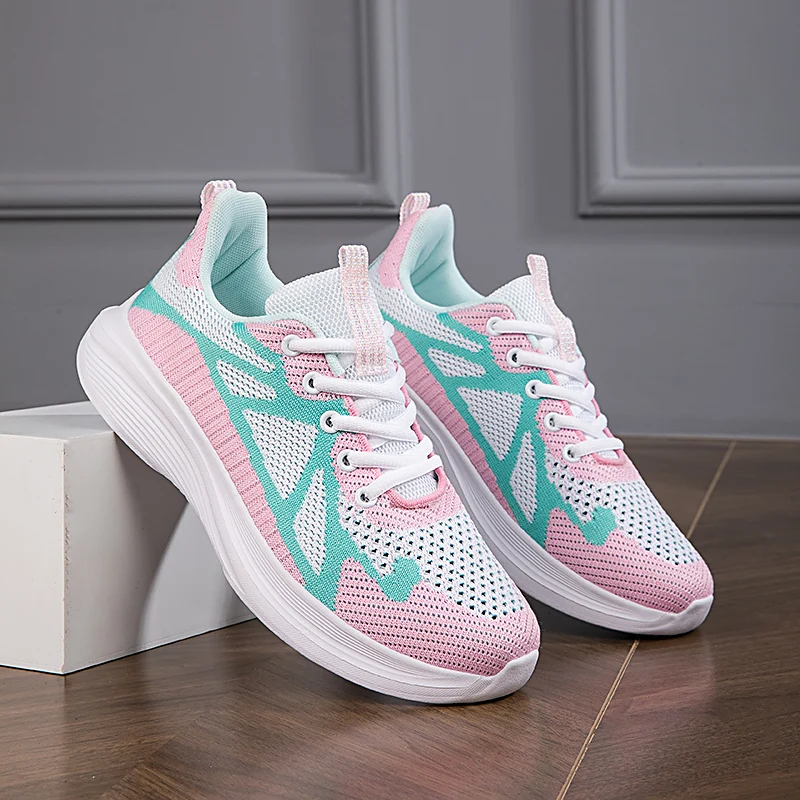 

Outdoor Running Shoes Women Thick-soled Lightweight Breathable Anti-slip Shoes Women Comfortable Soft Lace-up Sports Shoes Women