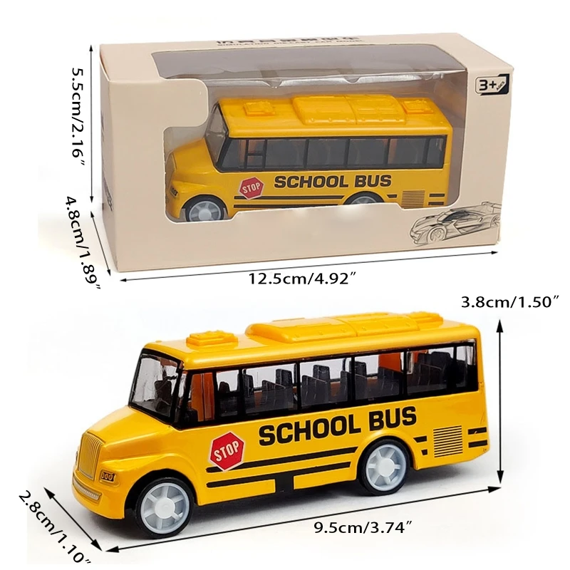 1PC Kids Baby Diecast School Bus Toys Yellow Pull-Back Bus Vehicle Models for Boys Birthday Gifts Children Mini Car Toys