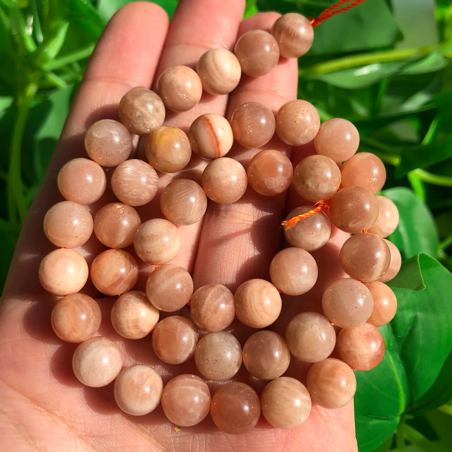 Natural Stone Sunstone Beads 4 6 8 10mm Round Spacer Beads for Needlework Jewelry Making Handmade Diy Bracelet Necklace 15 Inch