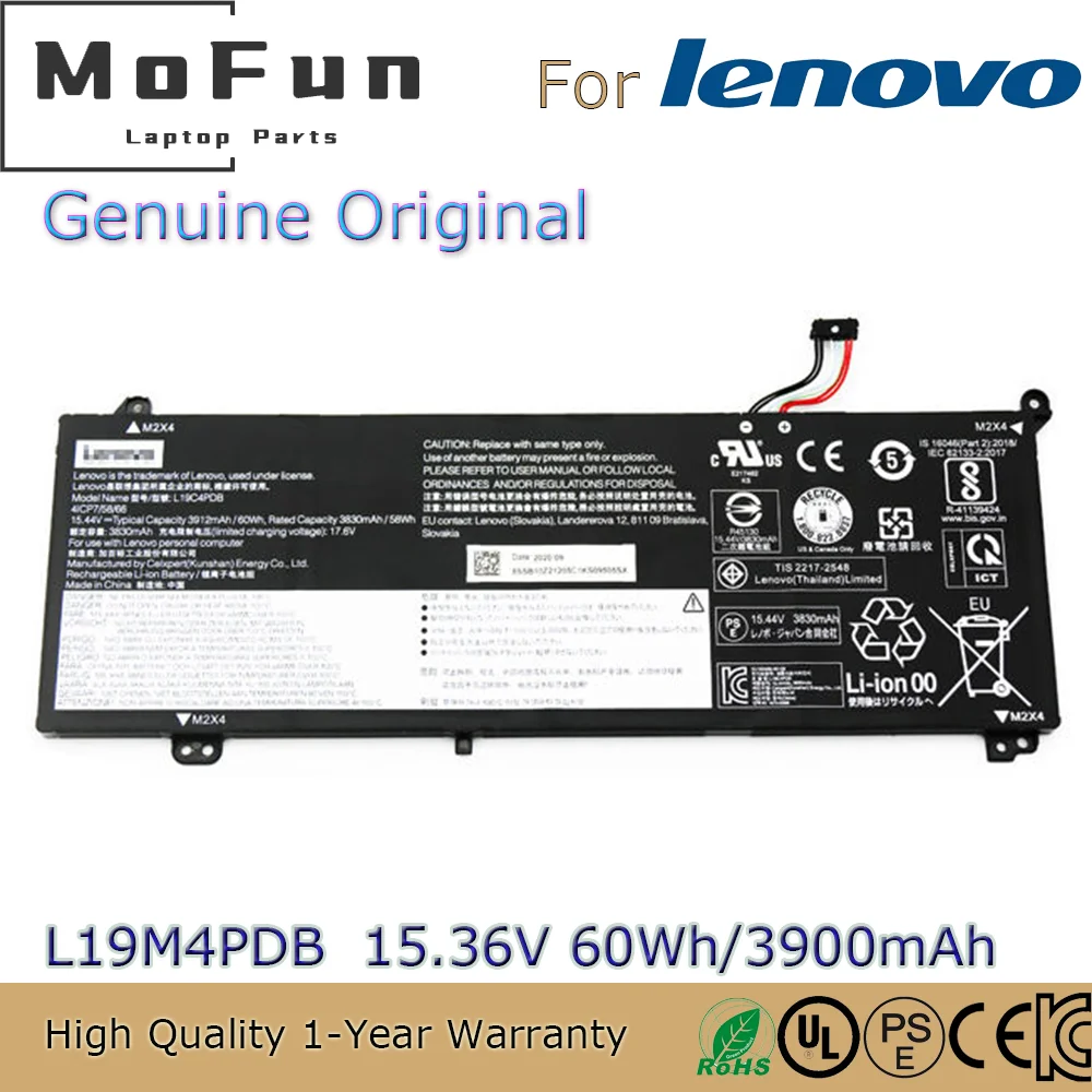 

Brand New Original L19M4PDB 15.36V 60Wh Laptop Battery for Lenovo ThinkBook 14 15 G2 ITL Series L19C4PDB