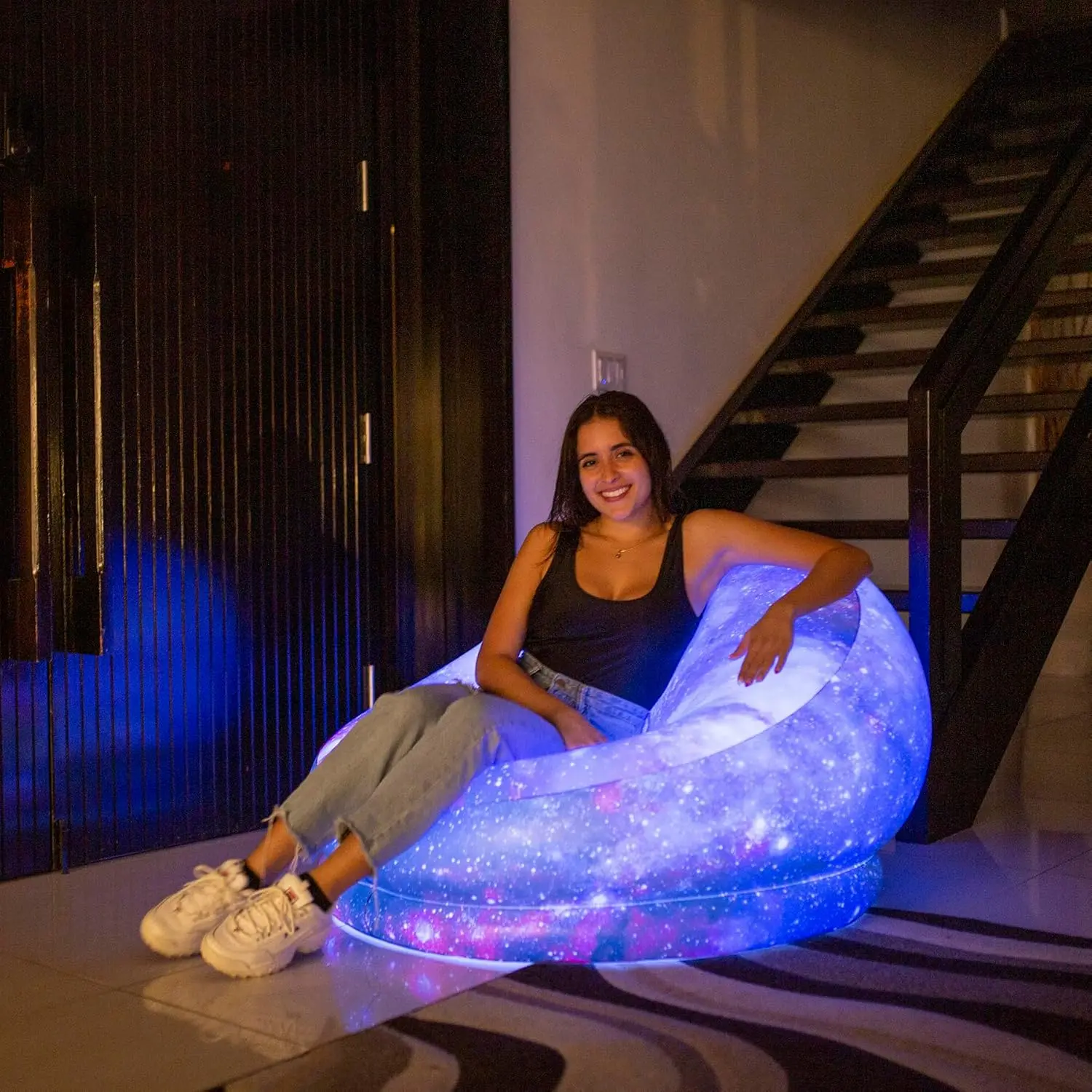 

Illuminated Inflatable Led Chair (Galaxy Chair Hubble Telescope Led Illuminated Game Chair)