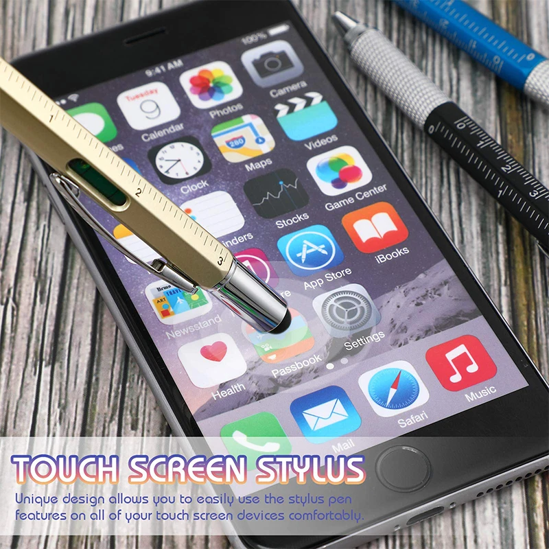 60Pcs Multifunction Ballpoint Pen with Modern Handheld Tool Measure Technical Ruler Screwdriver Touch Screen Stylus Spirit Level