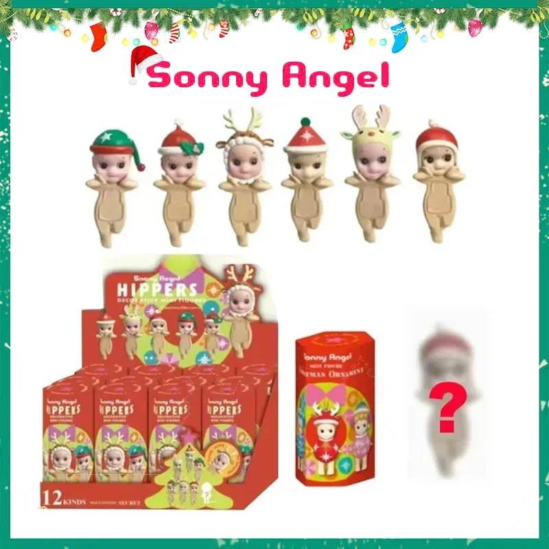 Sonny Angel Blind BoxSeries Christmas Angel Lying on Her Cheeks Decoration Desktop Computer Screen Cupid Hand Fashion Play Gifts