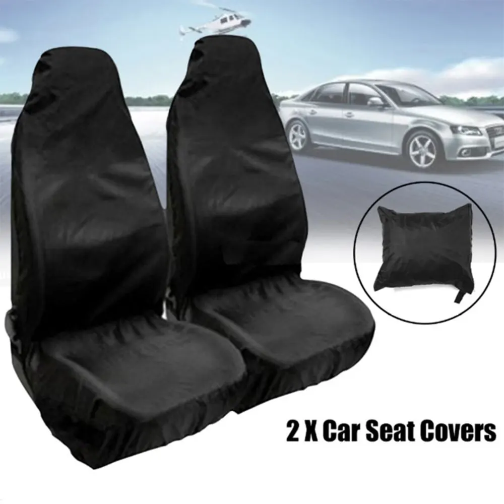 2-Pack Waterproof Car Front Seat Covers With Storage Bag - Durable Oxford Fabric