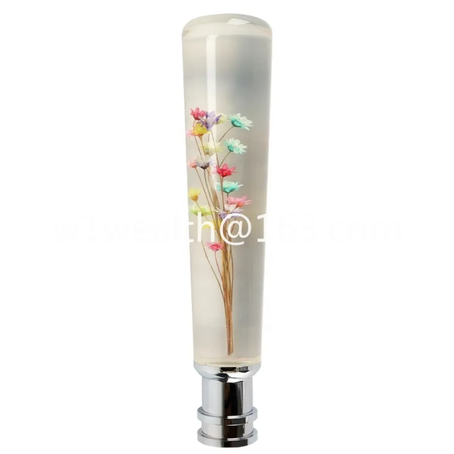 Universal Light Emitting Diode Light Shift Knob Seven Color Flower Transparent Acrylic 20cm Resin Shift Knob