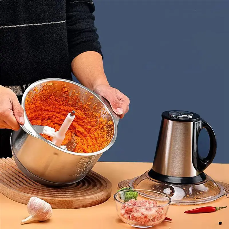 AA10RR Stainless Steel 5L Electric Meat Grinder Multifunction Vegetable Fruit Food Processor Chopper Kitchen Machine EU Plug