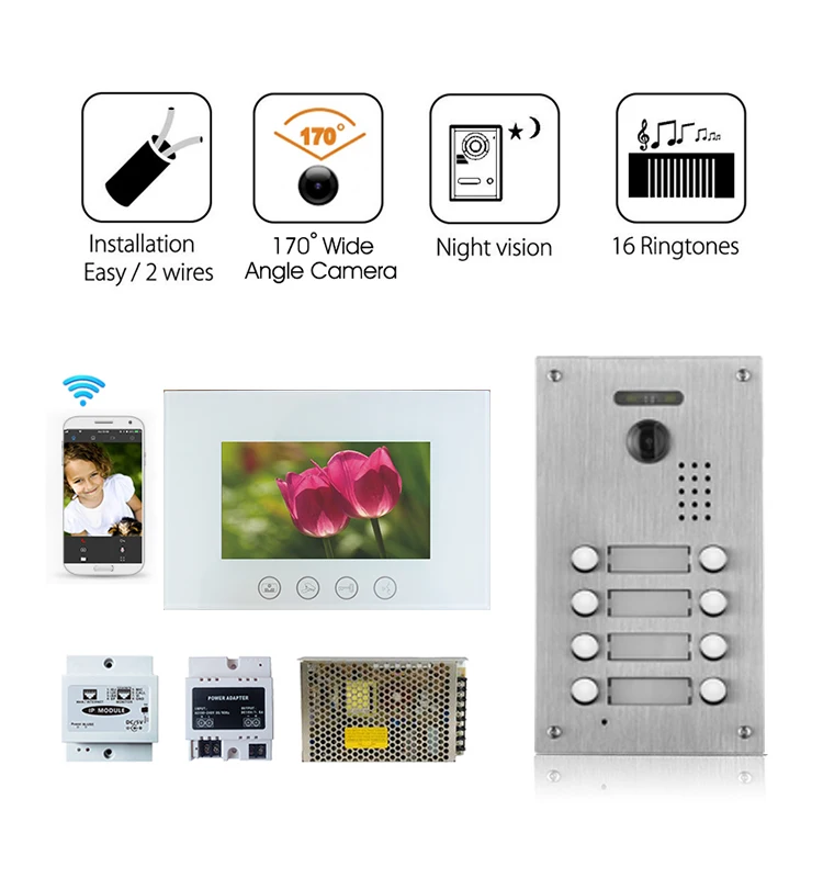 Smart doorbell video door phone apartment video intercom system home video intercom