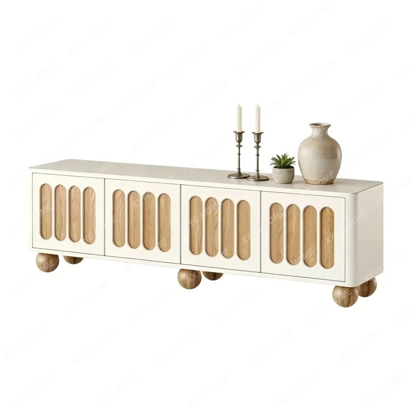 XXCream wind paint TV cabinet Solid wood multi-layer board Living room audio-visual cabinet
