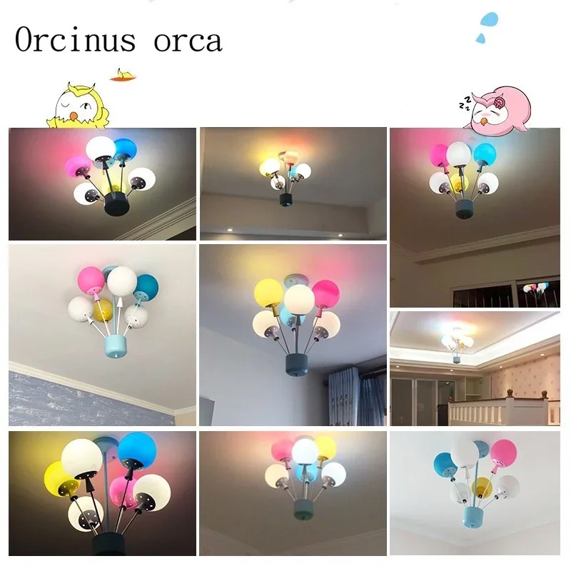 Romantico lampada a mongolfiera calda lampada da camera per bambini moderna semplice lampada da soffitto creativa per ragazza