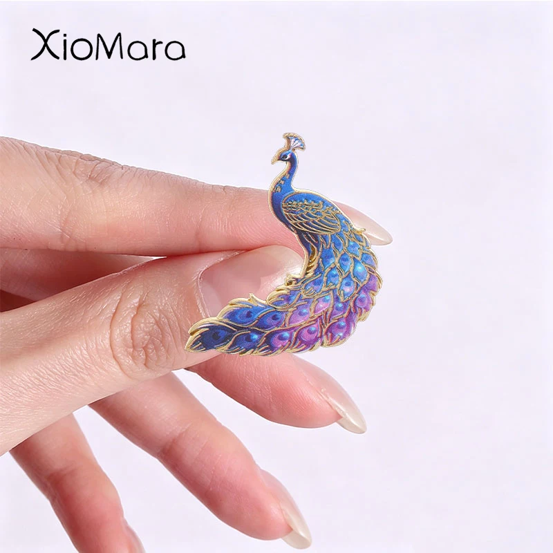Cartoon Colorful Peacock Badge Vintage Bird Enamel Pins Fashion Lapel Brooches Metal Backpack Clothes Jewelry Gift for Friends