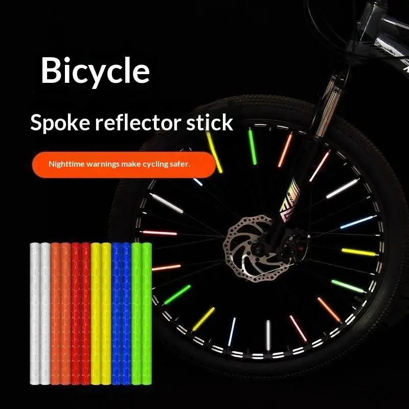 Bicycle Reflective Spoke Covers 0.2'' Durable Plastic Waterproof Spoke Reflector Skins for Folding Bike Night Riding