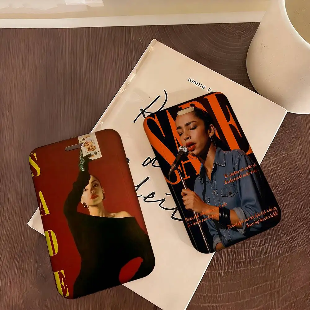 Band S-Sade Adu Singer Working Bank Credit Card Holders with Long Lanyard Employee Name ID Card Cover Holder Nurse Accessories